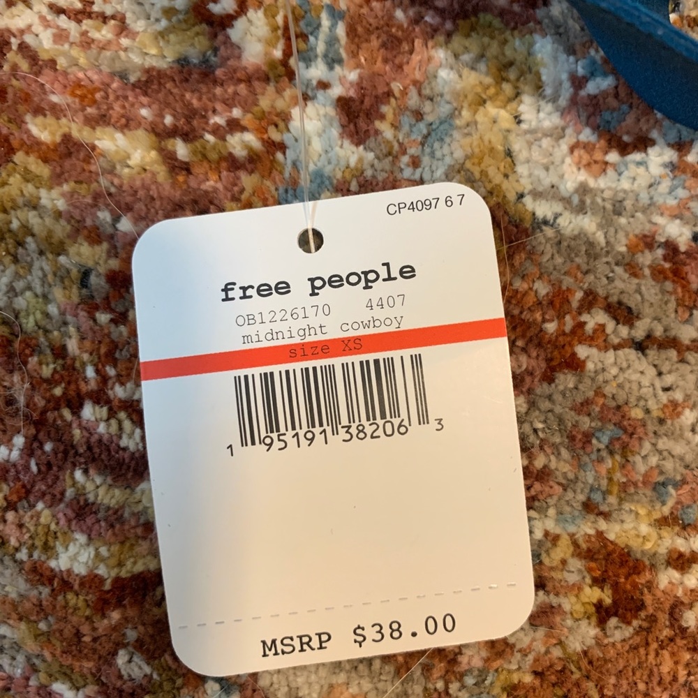 Free People Oh Scuba Bralette Midnight Cowboy XS - Picture 4 of 8